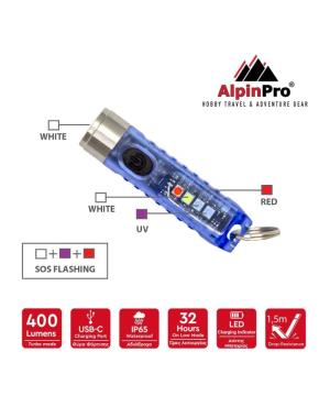 Φακός Tiny Μπρελόκ Επαναφορτιζόμενος AlpihPro