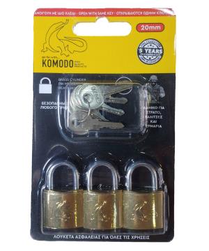 Λούκετο Ασφαλείας Komodo 20mm  Σετ 3 Τεμαχίων